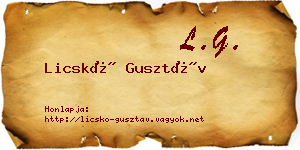 Licskó Gusztáv névjegykártya