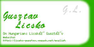 gusztav licsko business card